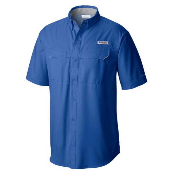 NWOT Columbia Men's PFG Low Drag Offshore Blue Short Sleeve Shirt Size M - Picture 1 of 11